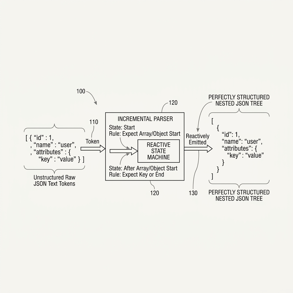 LLM JSON Stream Parser Schematic