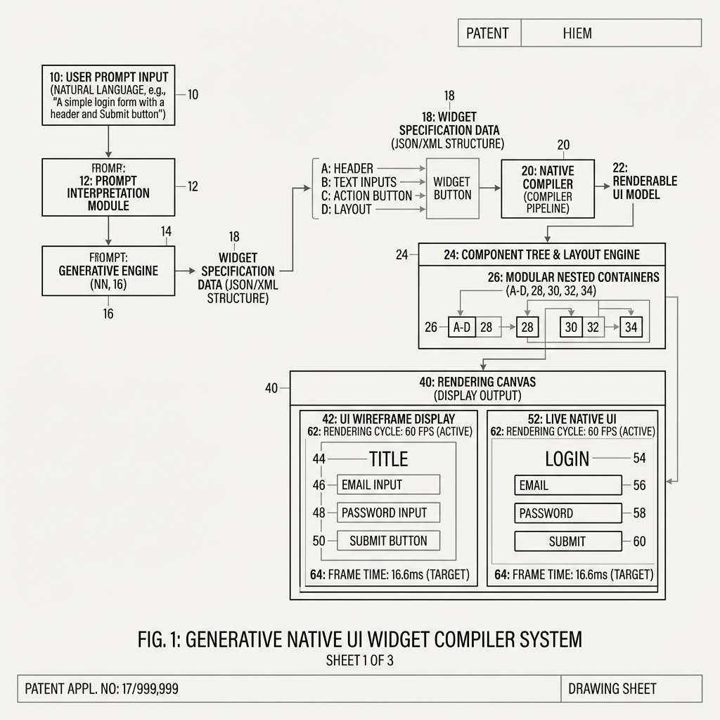 Flowserract Generative Native UI Engine Schematic